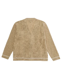 Beige Cardigan with V-neck in FF Cotton Boy