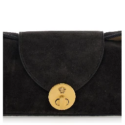 Brown Shoulder bag with Medusa Head on the front in Suede for Women
