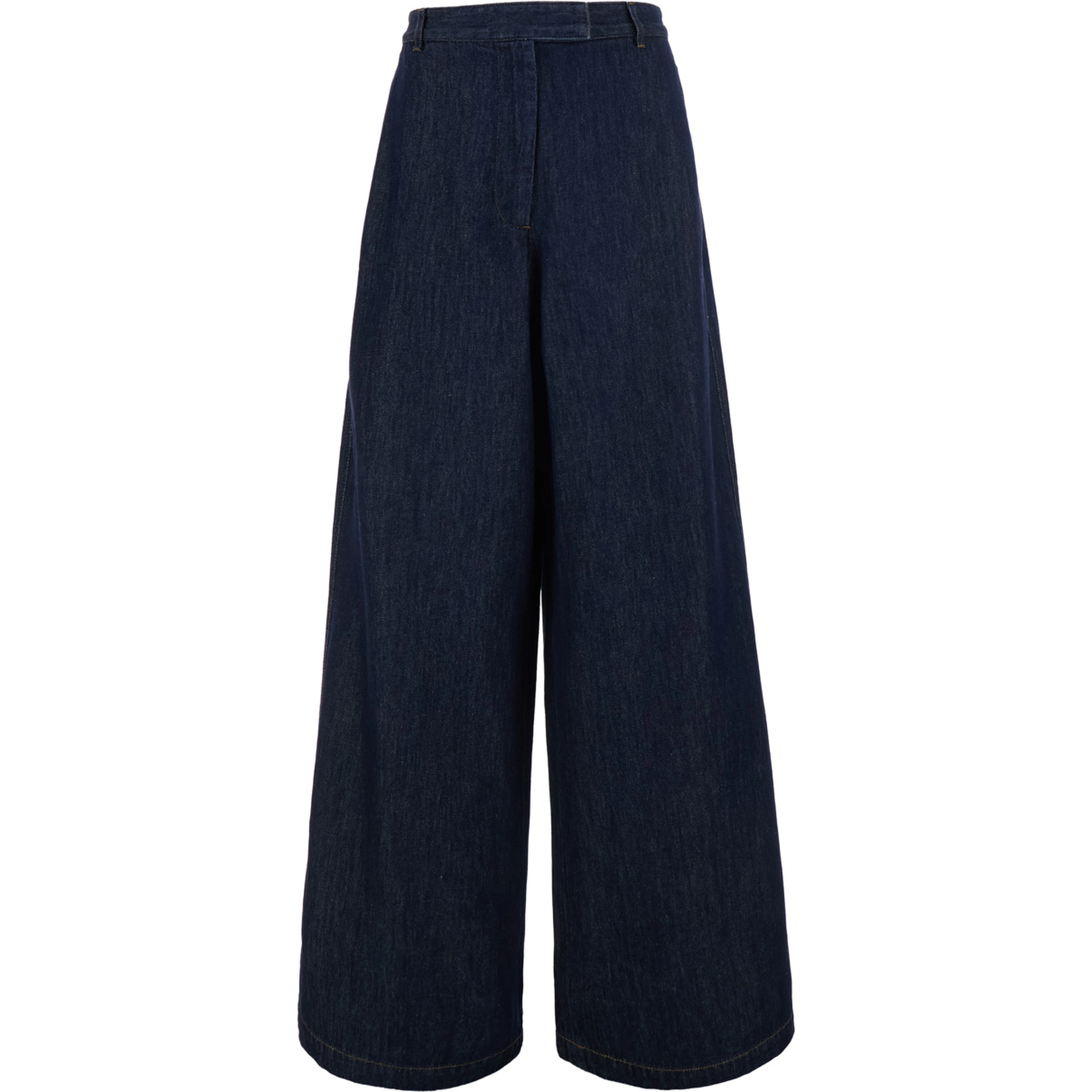 Penn Blue Jeans with logo patch on the back and wide leg in denim for women