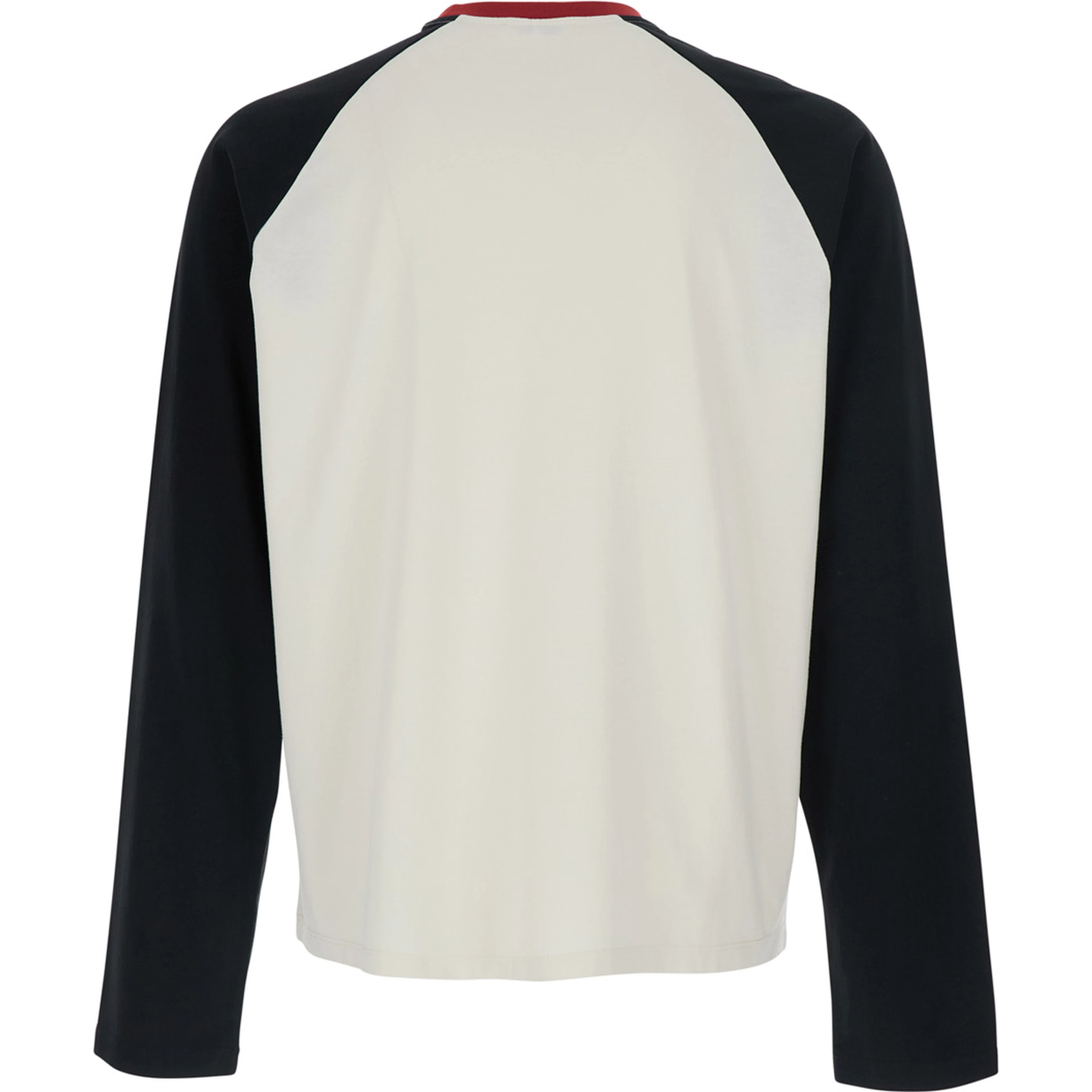 Multicolor Long Sleeve T-shirt with Printed Logo on the Front in Cotton for Men