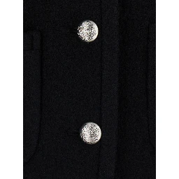 CLASSIC TWEED JACKET with collar, long sleeves and front closure in Black for women