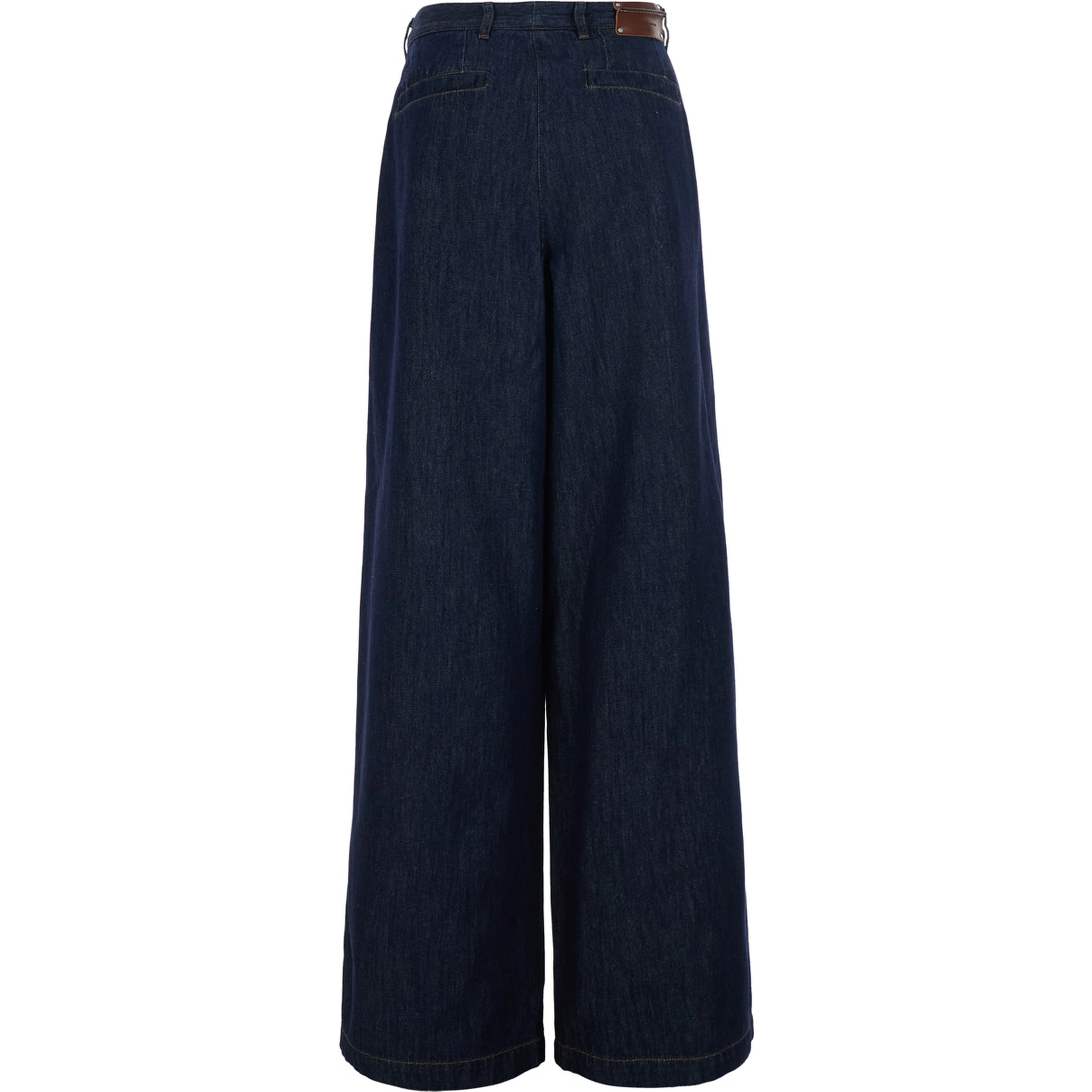 Penn Blue Jeans with logo patch on the back and wide leg in denim for women
