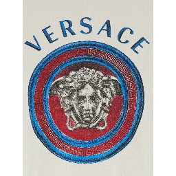 Multicolor Long Sleeve T-shirt with Printed Logo on the Front in Cotton for Men