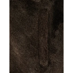 Brown Shearling jacket with fixed hood in fur for women