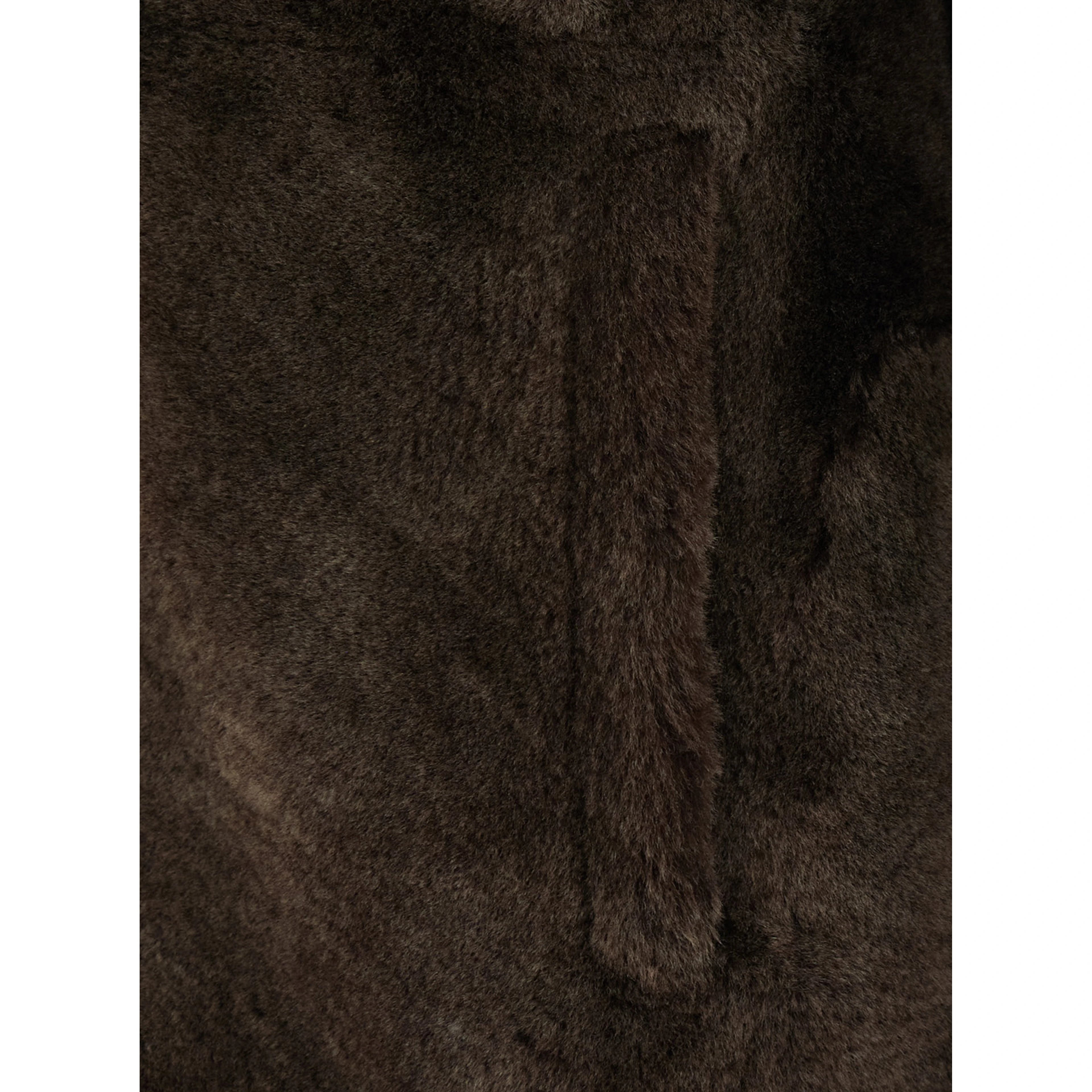 Brown Shearling jacket with fixed hood in fur for women