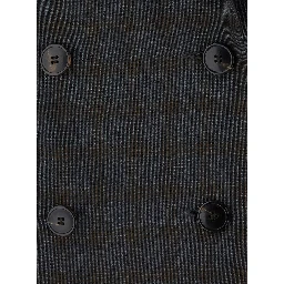 Barrysta Brown Double-breasted Jacket with peak revers and check motif all-over in wool for women