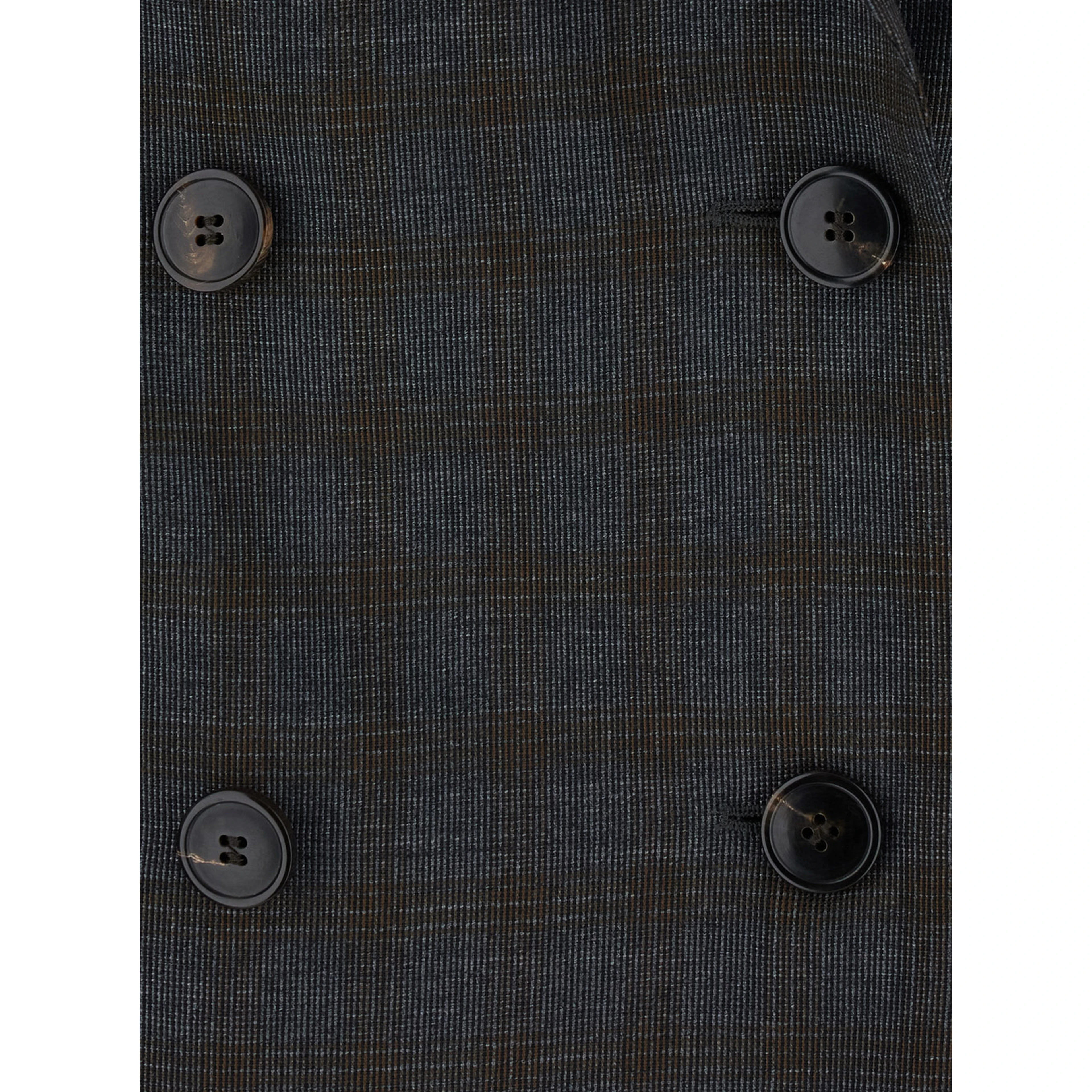Barrysta Brown Double-breasted Jacket with peak revers and check motif all-over in wool for women