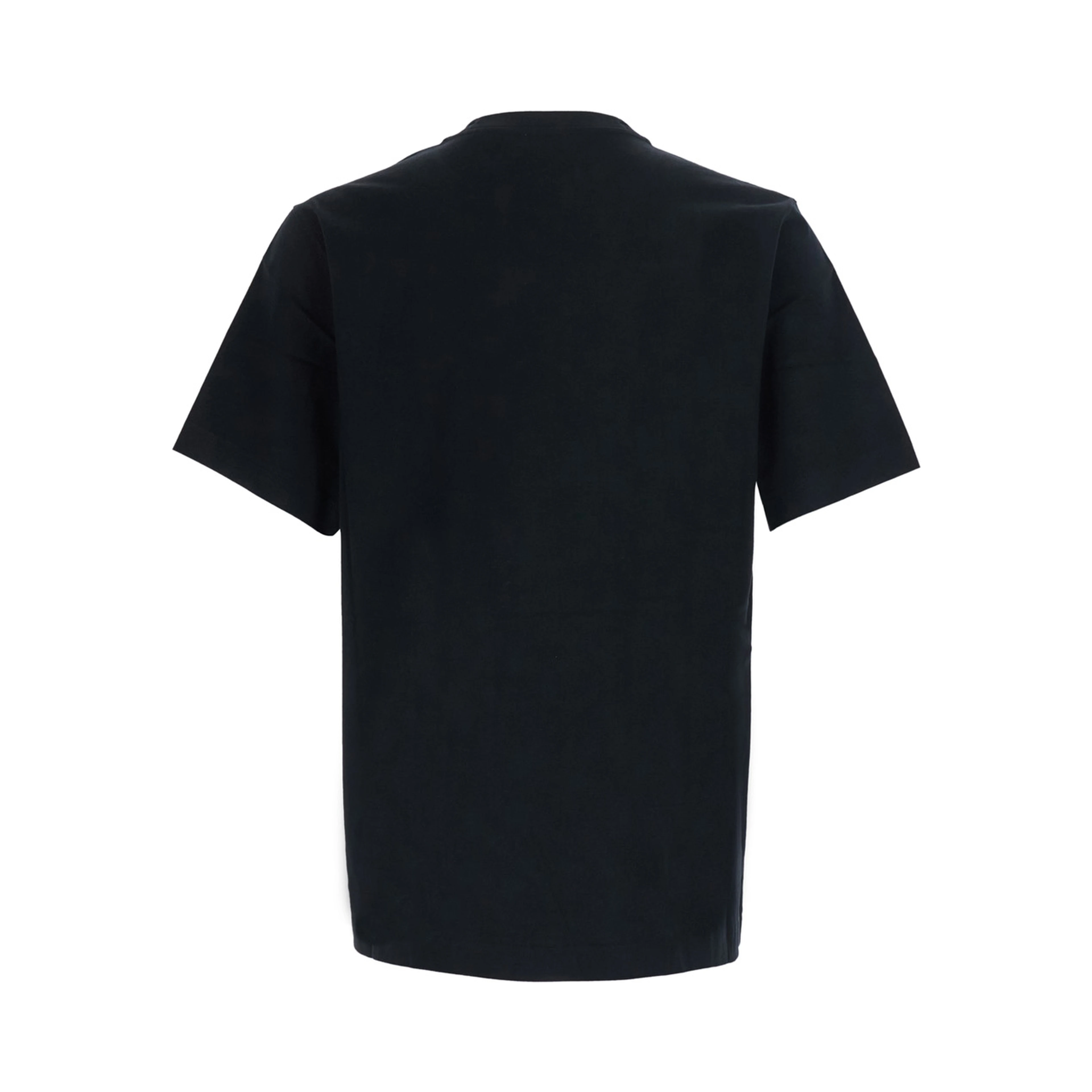 Black Crew Neck T-Shirt with EKD Embroidery on the Front in Cotton for Men