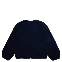Blue Crewneck cardigan with Web patch on the front in cotton Boy