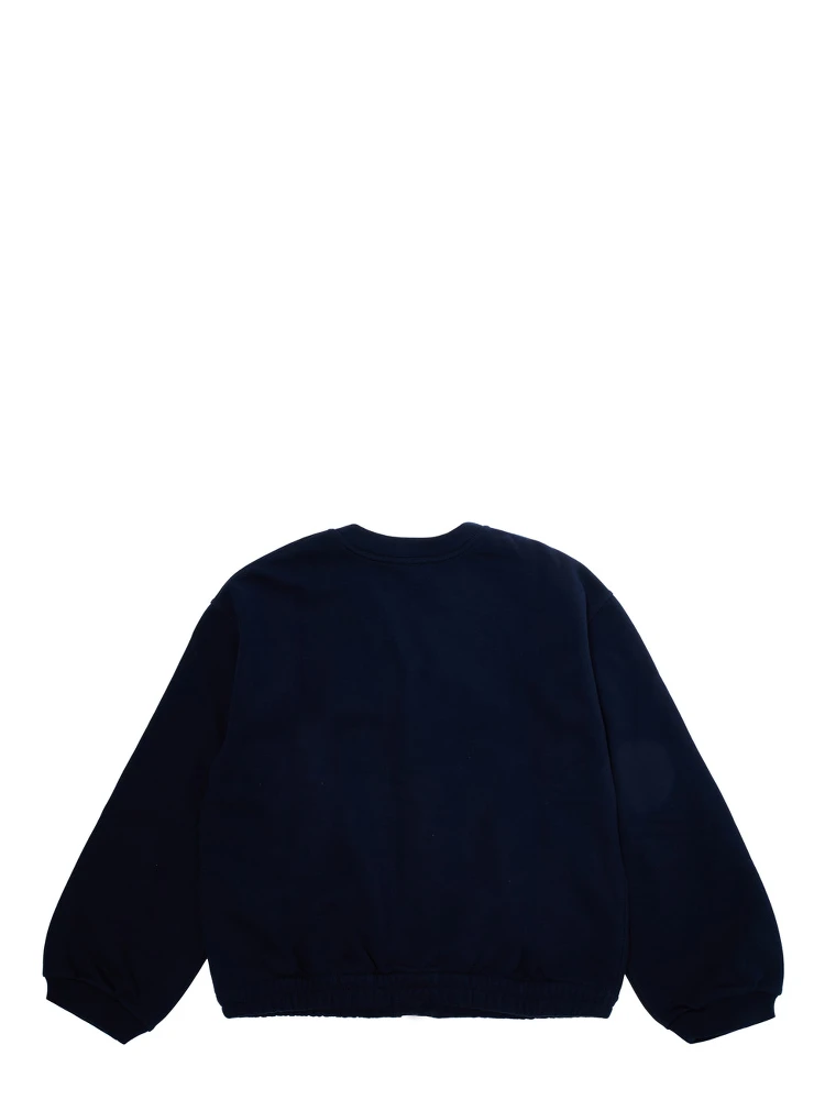 Blue Crewneck cardigan with Web patch on the front in cotton Boy alternative