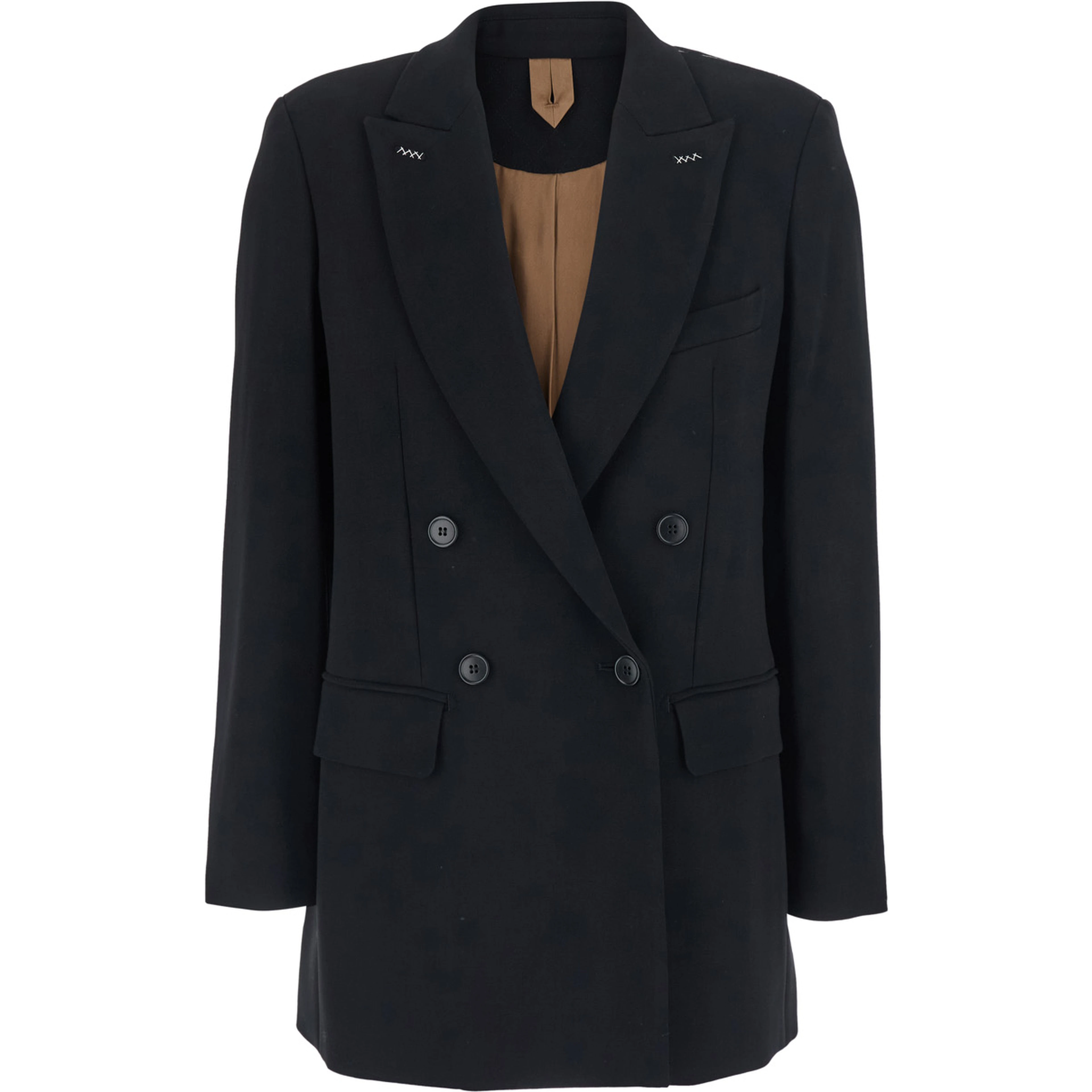 MXMOSSO Jacket with collar and long sleeves in Tech Fabric black women
