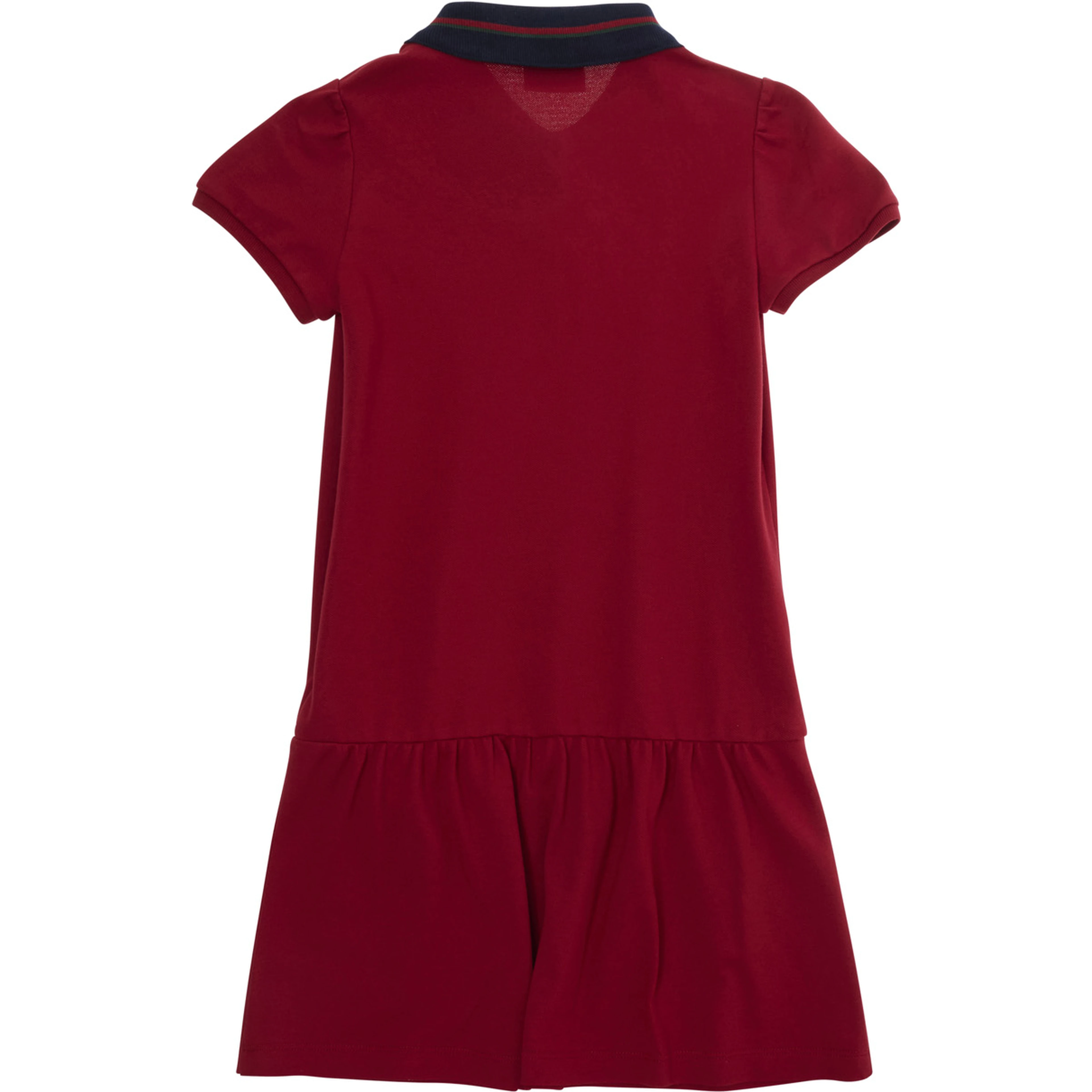 red Dress with Web detail and flared skirt in cotton for Girl