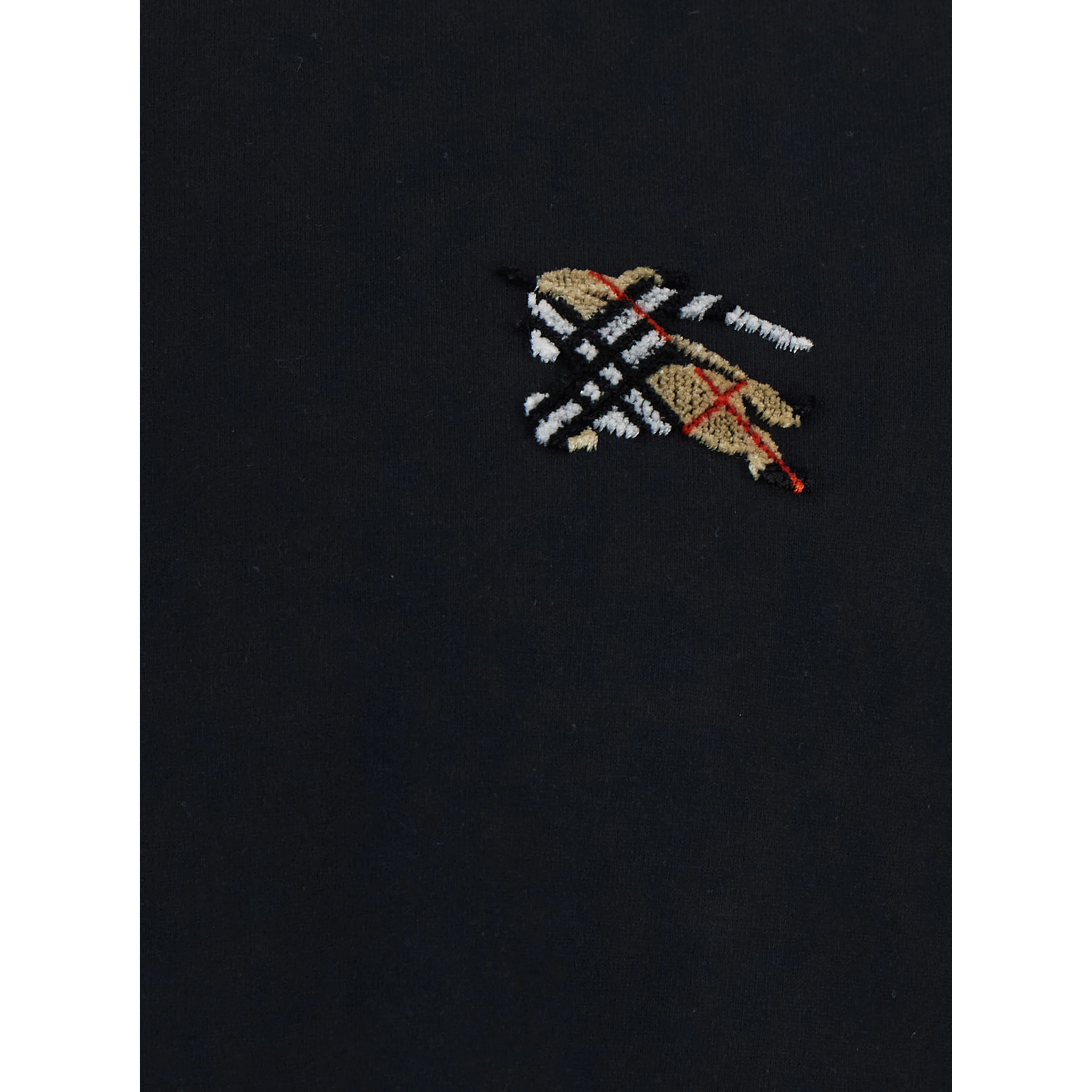 Black Crew Neck T-Shirt with EKD Embroidery on the Front in Cotton for Men