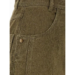 Alaro Green Jeans with Patch Pockets on the Back and Wide Leg in Denim for Women