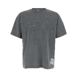 Gray T-Shirt with Round Neck and Logo on the Front for Men