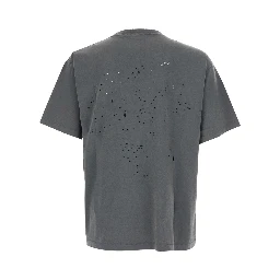 Gray T-Shirt with Round Neck and Logo on the Front for Men