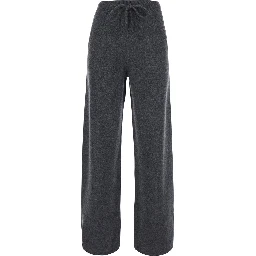 FIABE grey trousers with pockets and elasticated waist in cashmere Women
