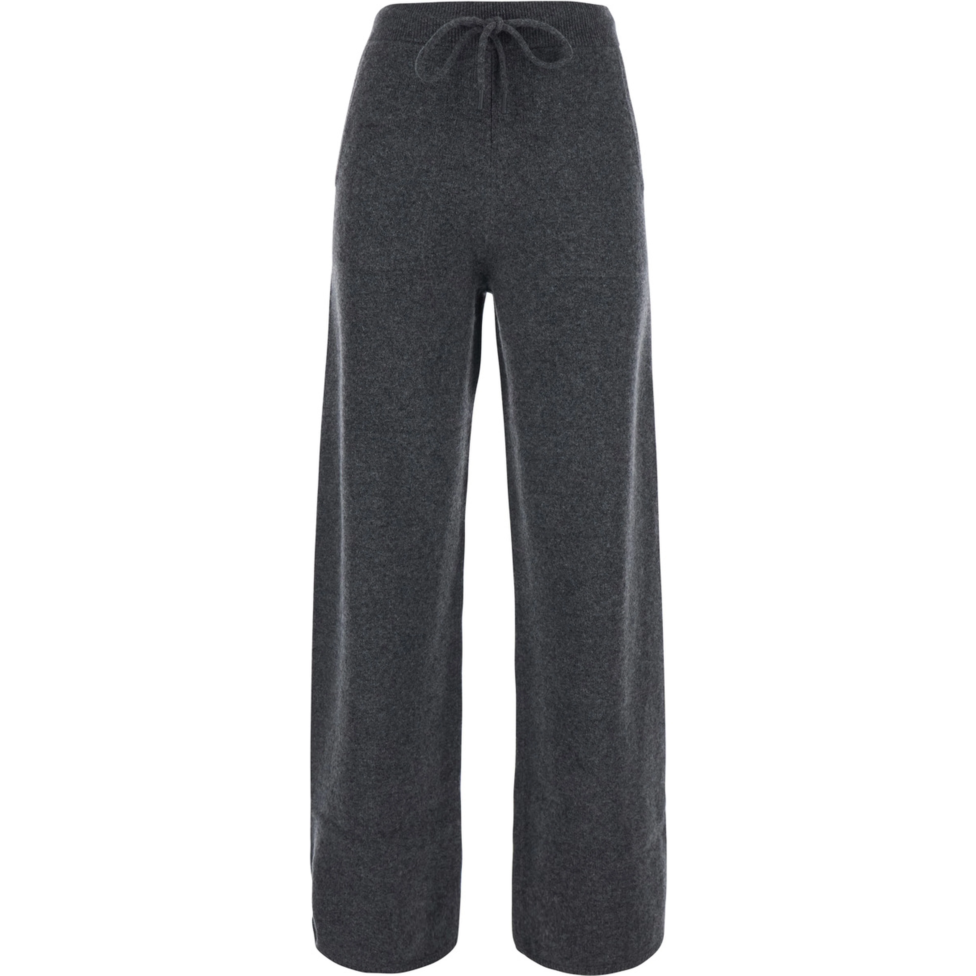 FIABE grey trousers with pockets and elasticated waist in cashmere Women