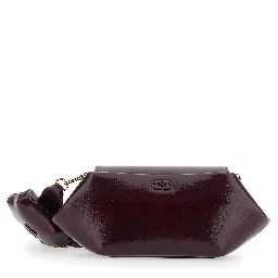 Shoulder Bag with Magnetic Closure in Bordeaux Leather for Women