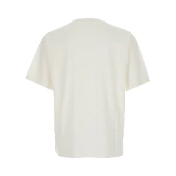 White Cotton Womens T-Shirt with Front Logo