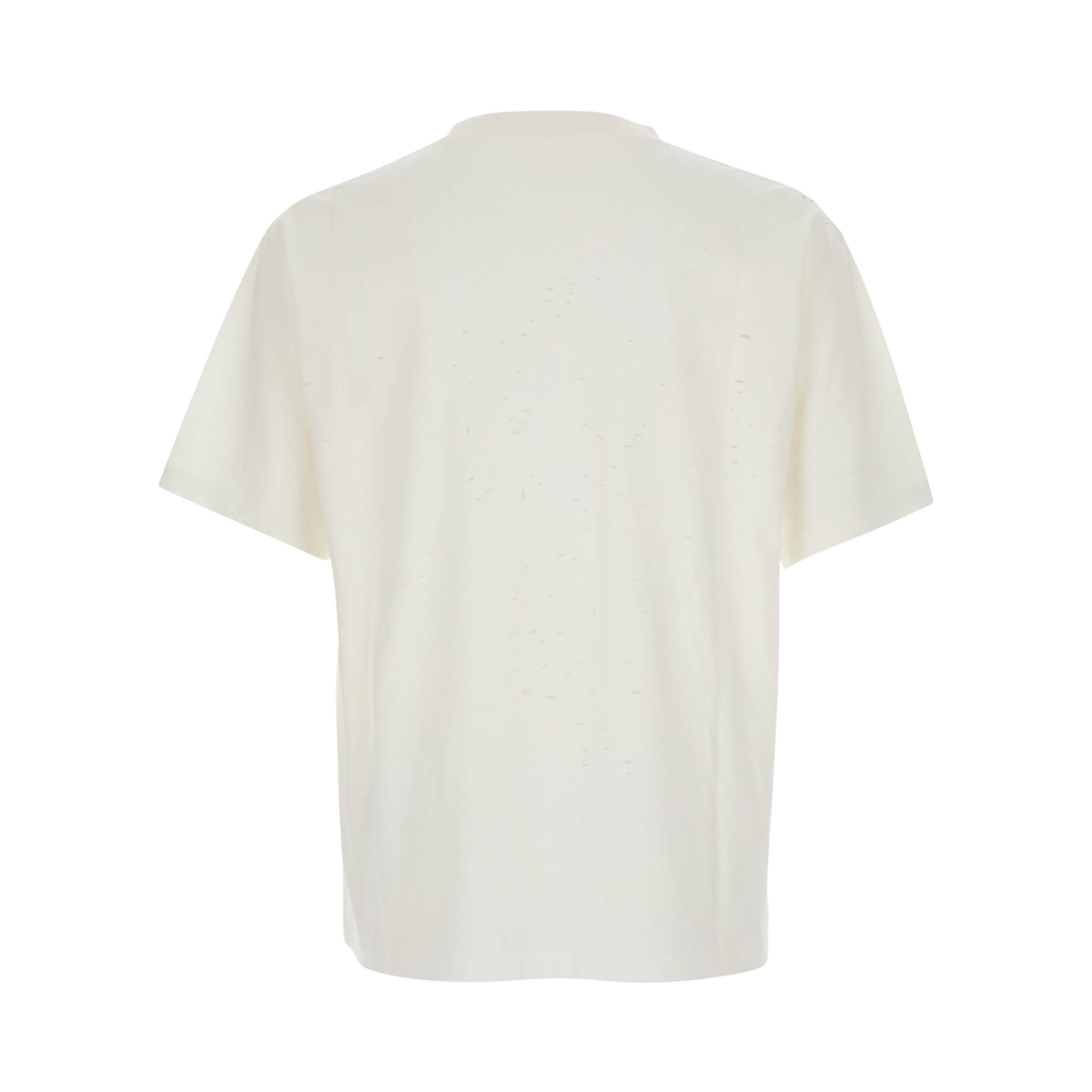 White Cotton Womens T-Shirt with Front Logo