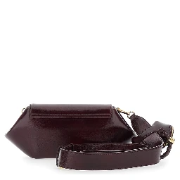 Shoulder Bag with Magnetic Closure in Bordeaux Leather for Women