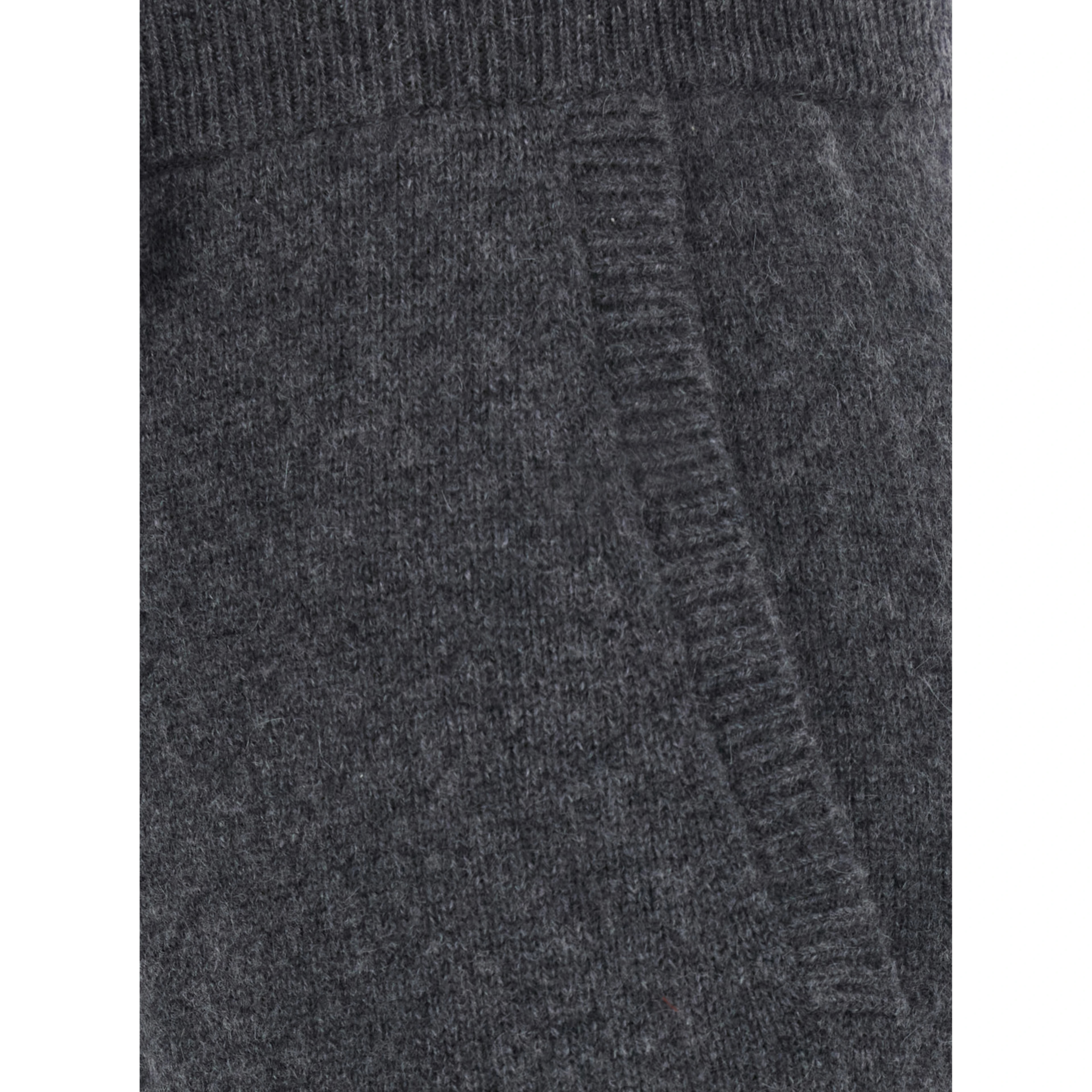 FIABE grey trousers with pockets and elasticated waist in cashmere Women
