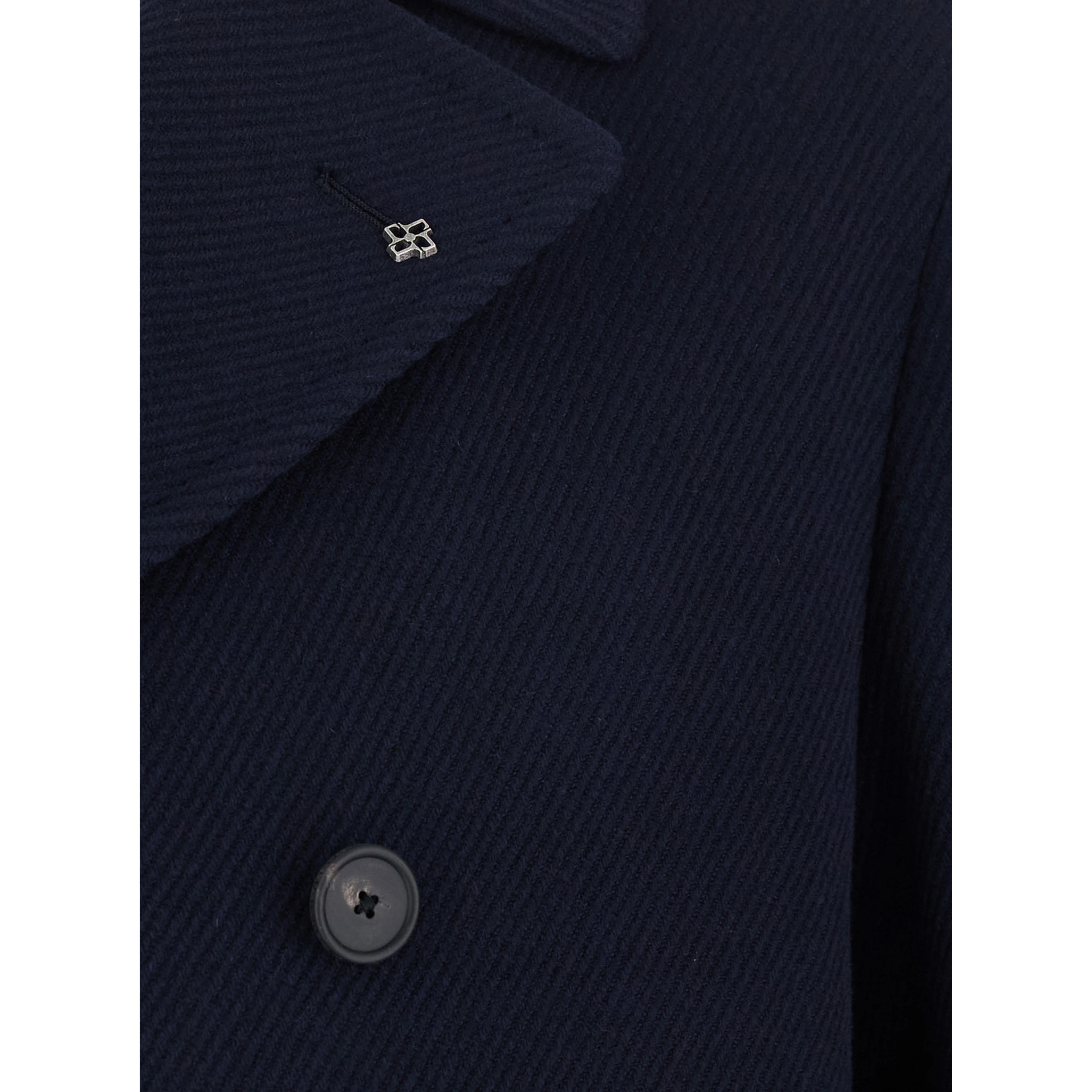 Blue Coat with Button Front Closure