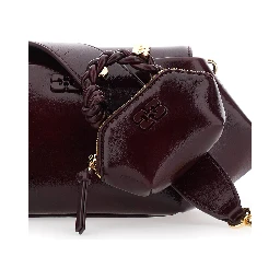 Shoulder Bag with Magnetic Closure in Bordeaux Leather for Women