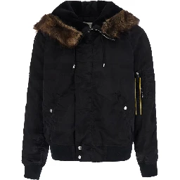 look 58 AVIATORE BOMBER CON MONTONE TESSUTO CAMOUFLAGE IN JACQUARD