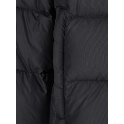 black Down jacket with Front Zip and Side Pockets in Tech Fabric Men
