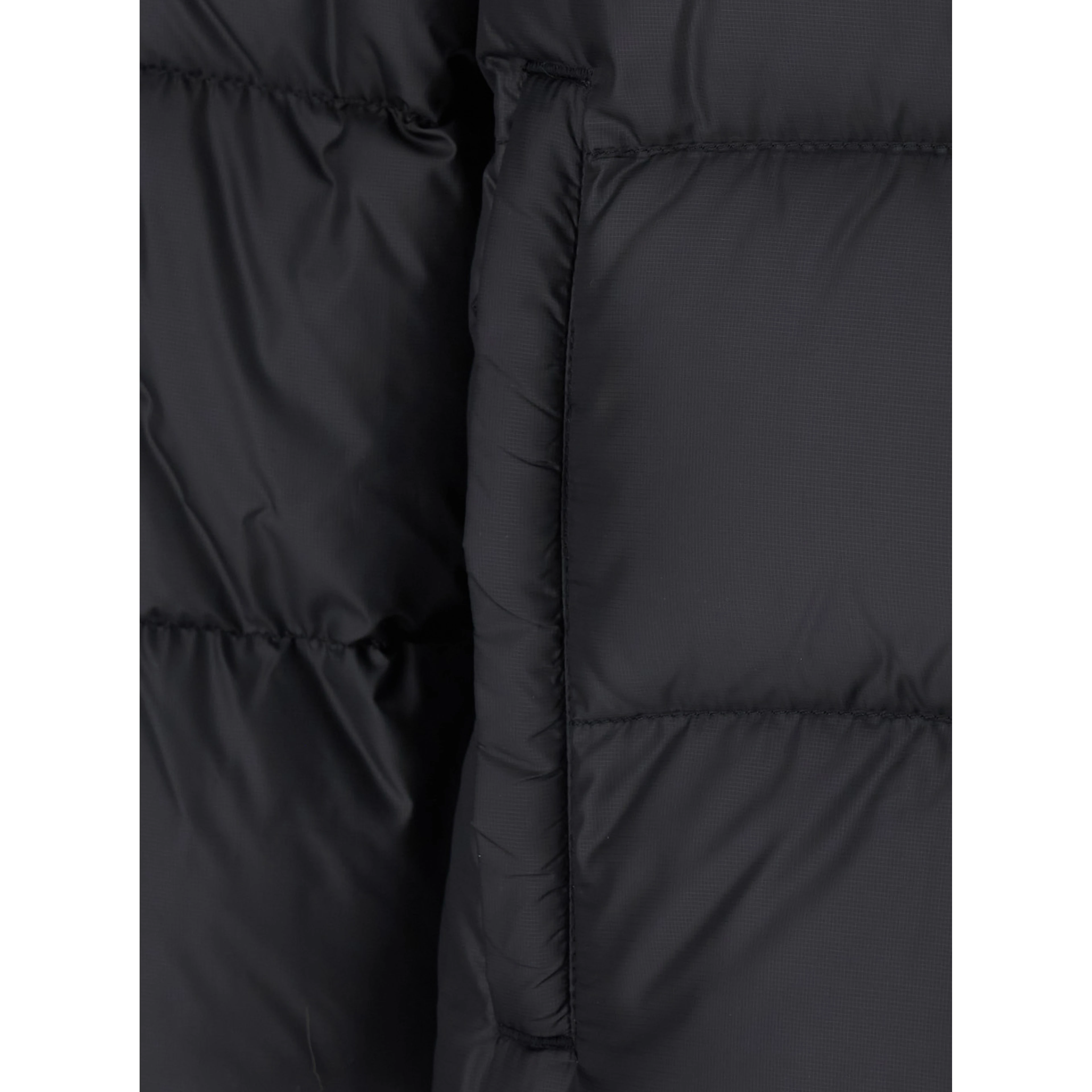 black Down jacket with Front Zip and Side Pockets in Tech Fabric Men
