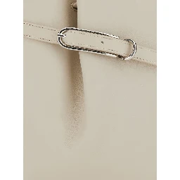 White Shoulder Bag with Adjustable Strap in Leather for Women