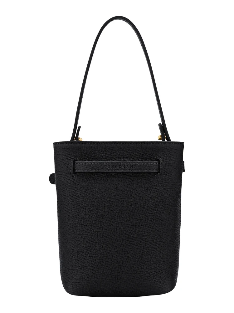 Le Smart Flow Black Mini Bag with Logo Plate on the Front and Adjustable and Removable Shoulder Strap in Leather for Women alternative