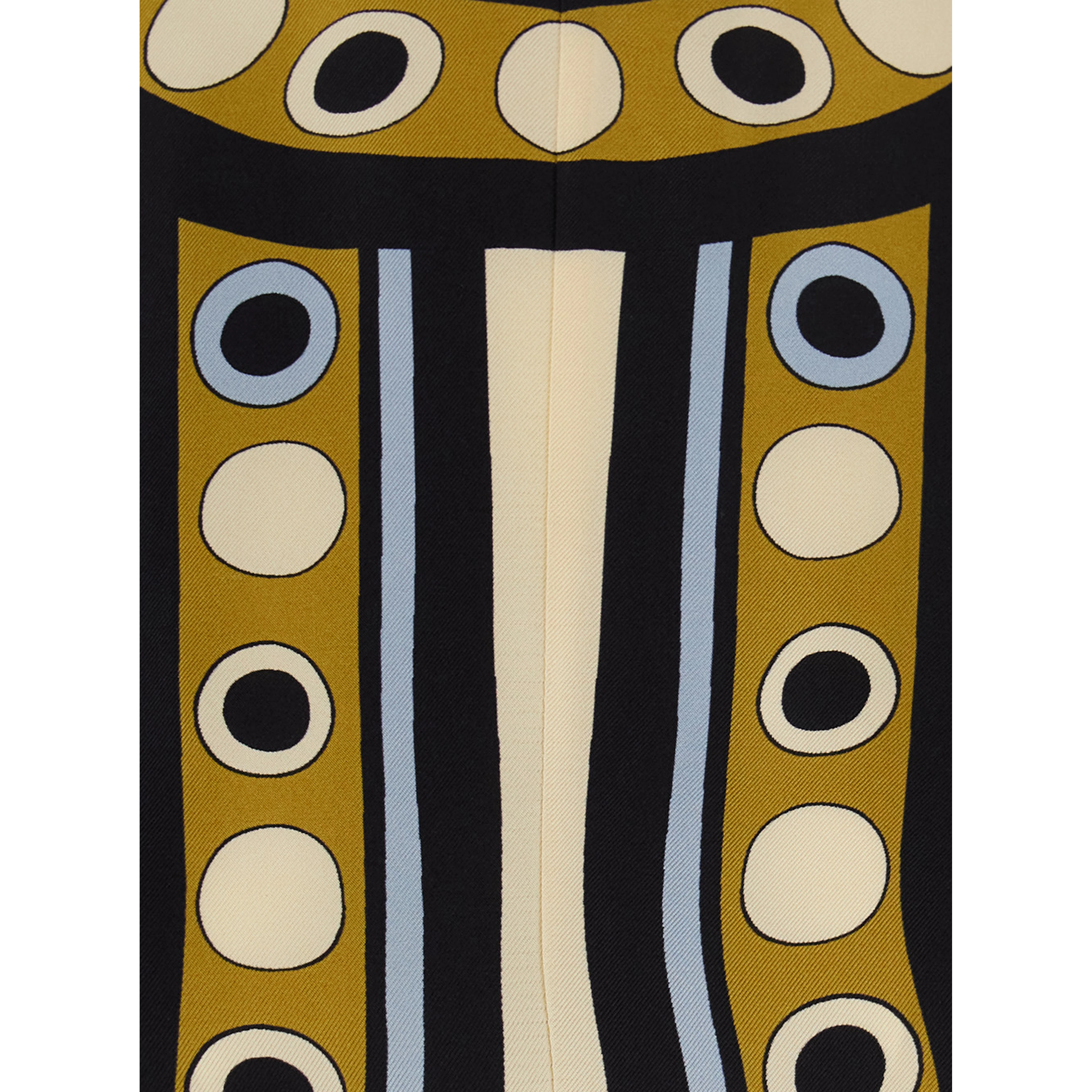 Multicolored long dress with bow closure at the back and all-over geometric print in tech fabric  for women