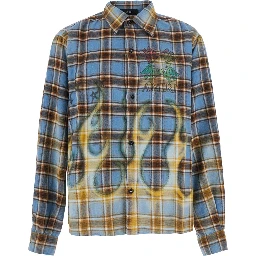 multicolor Shirt with all-over stripe motif and logo on the front and back in cotton for men