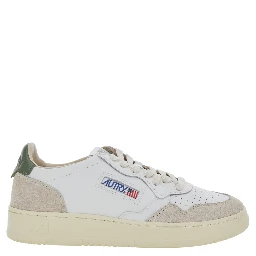 Medalist White Low Top Sneakers with Logo Patch on the Tongue in Leather for Women