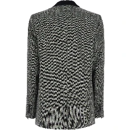 Gray Single-breasted Jacket with Velvet Collar and Peak Revers in Tech Fabric for Women