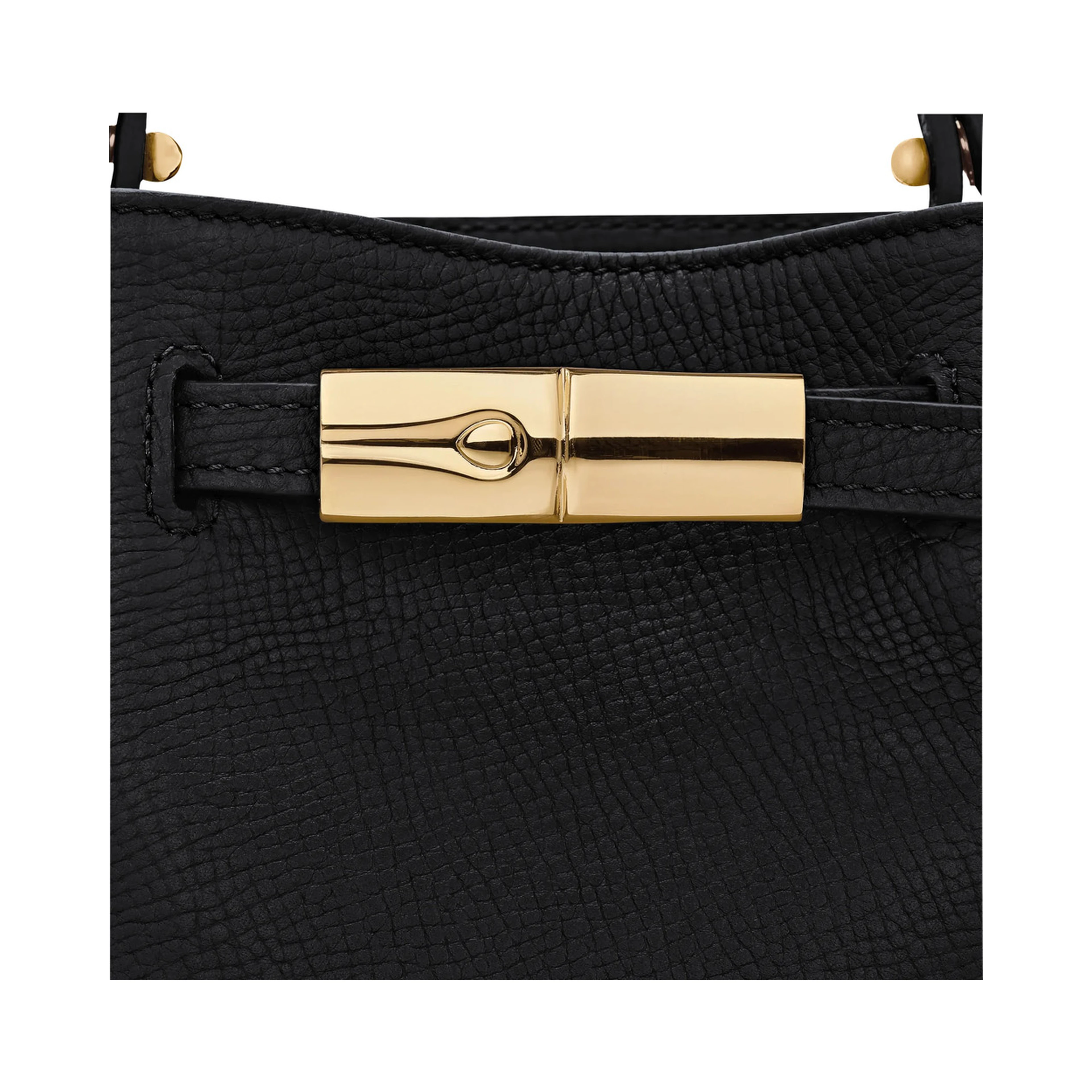 Le Smart Flow Black Mini Bag with Logo Plate on the Front and Adjustable and Removable Shoulder Strap in Leather for Women