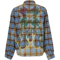 multicolor Shirt with all-over stripe motif and logo on the front and back in cotton for men