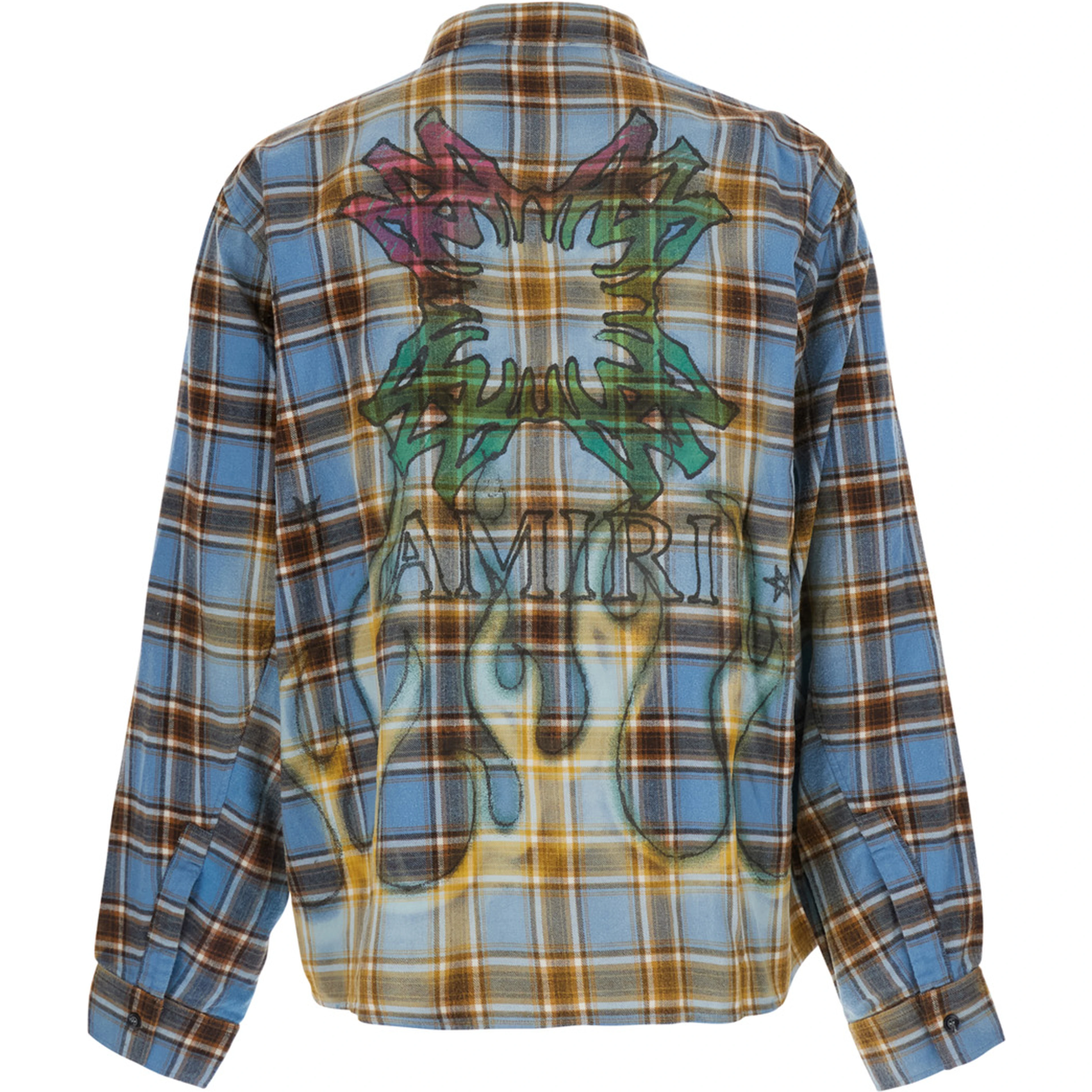 multicolor Shirt with all-over stripe motif and logo on the front and back in cotton for men