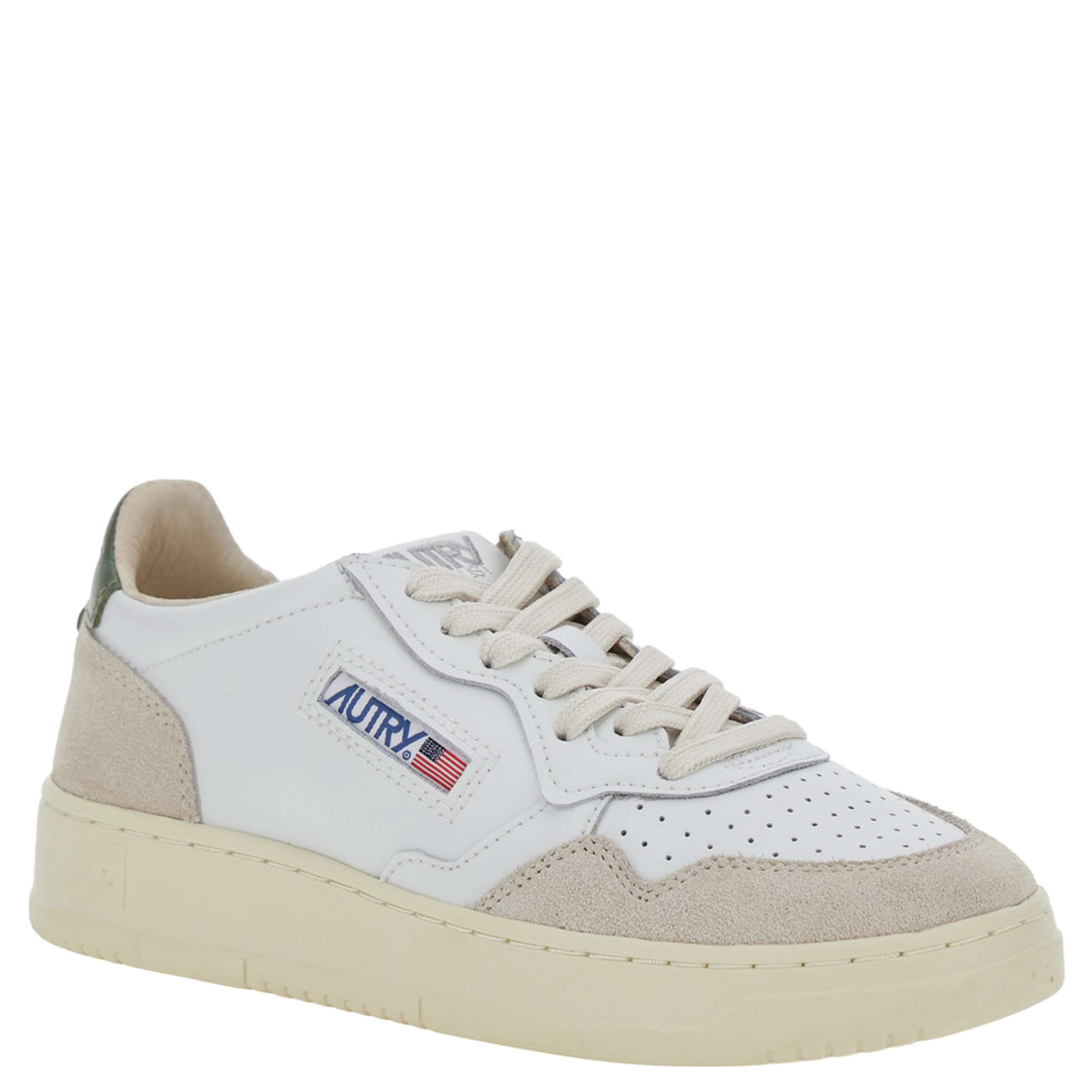 Medalist White Low Top Sneakers with Logo Patch on the Tongue in Leather for Women