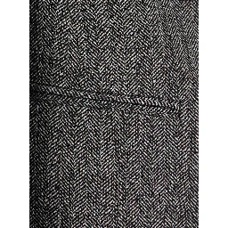Gray Single-breasted Jacket with Velvet Collar and Peak Revers in Tech Fabric for Women