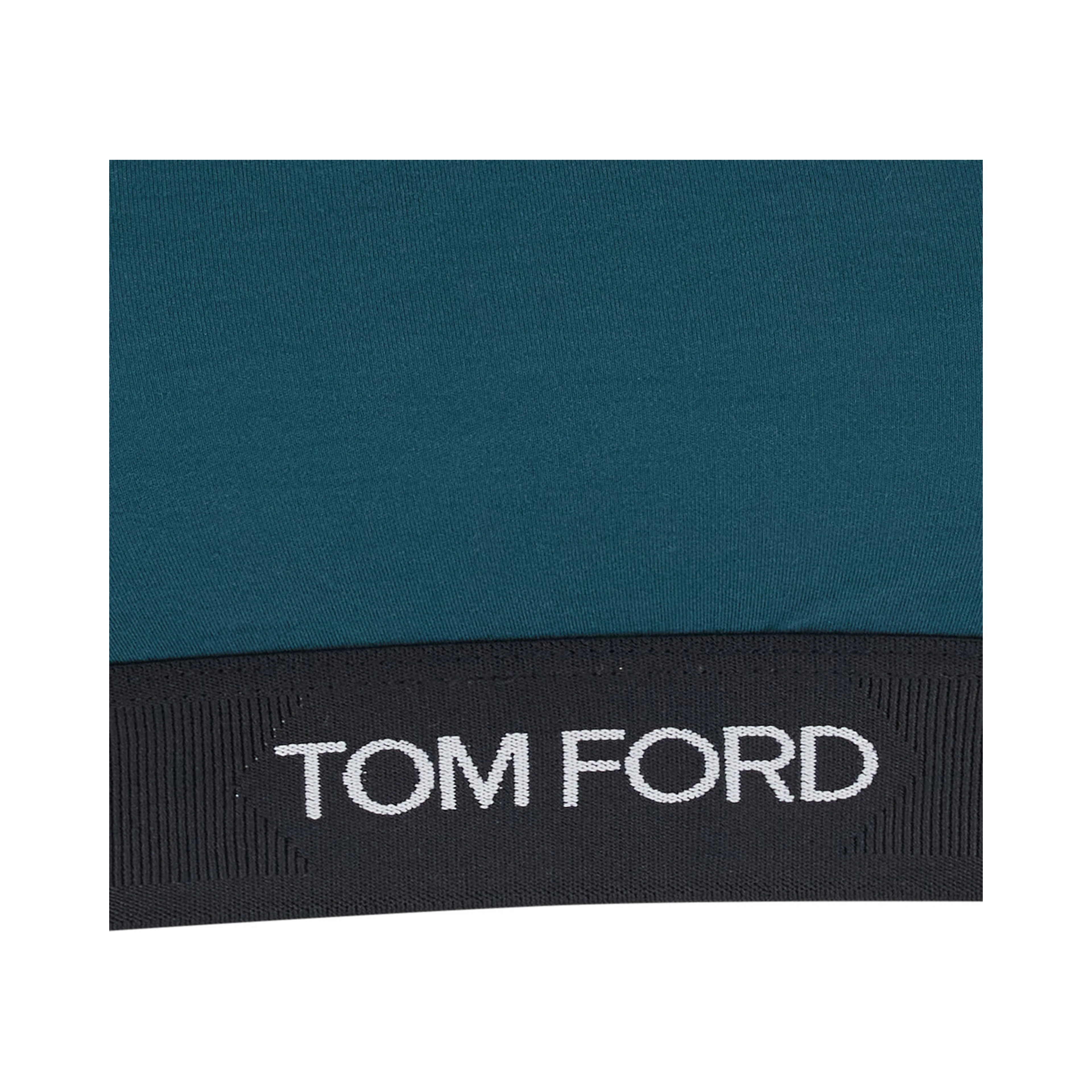 Green Top with square neckline and logo lettering on the front in tech fabric for women