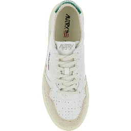 Low Top Sneaker Medalist with Beige Suede Details in White Leather Men