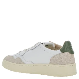 Medalist White Low Top Sneakers with Logo Patch on the Tongue in Leather for Women