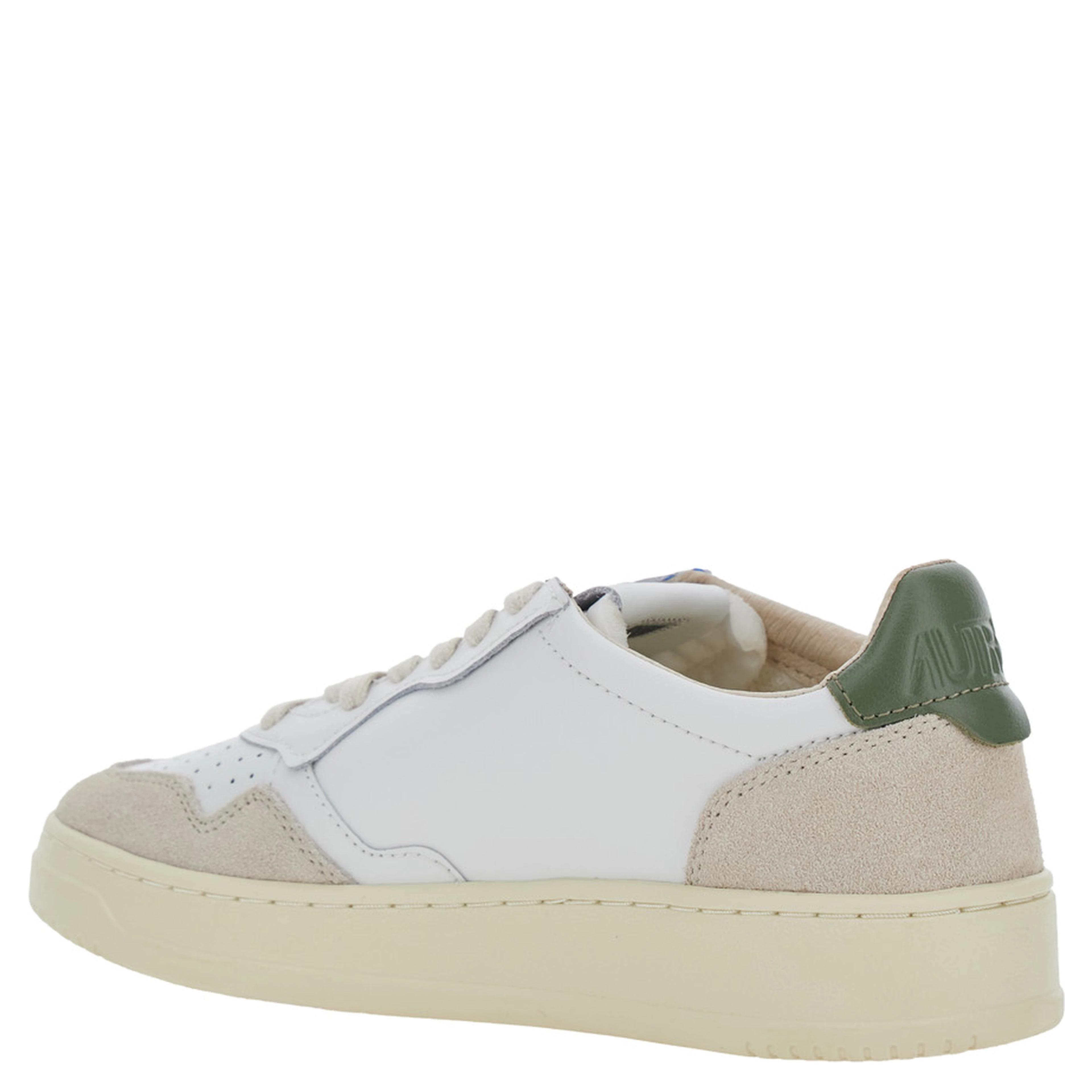 Medalist White Low Top Sneakers with Logo Patch on the Tongue in Leather for Women