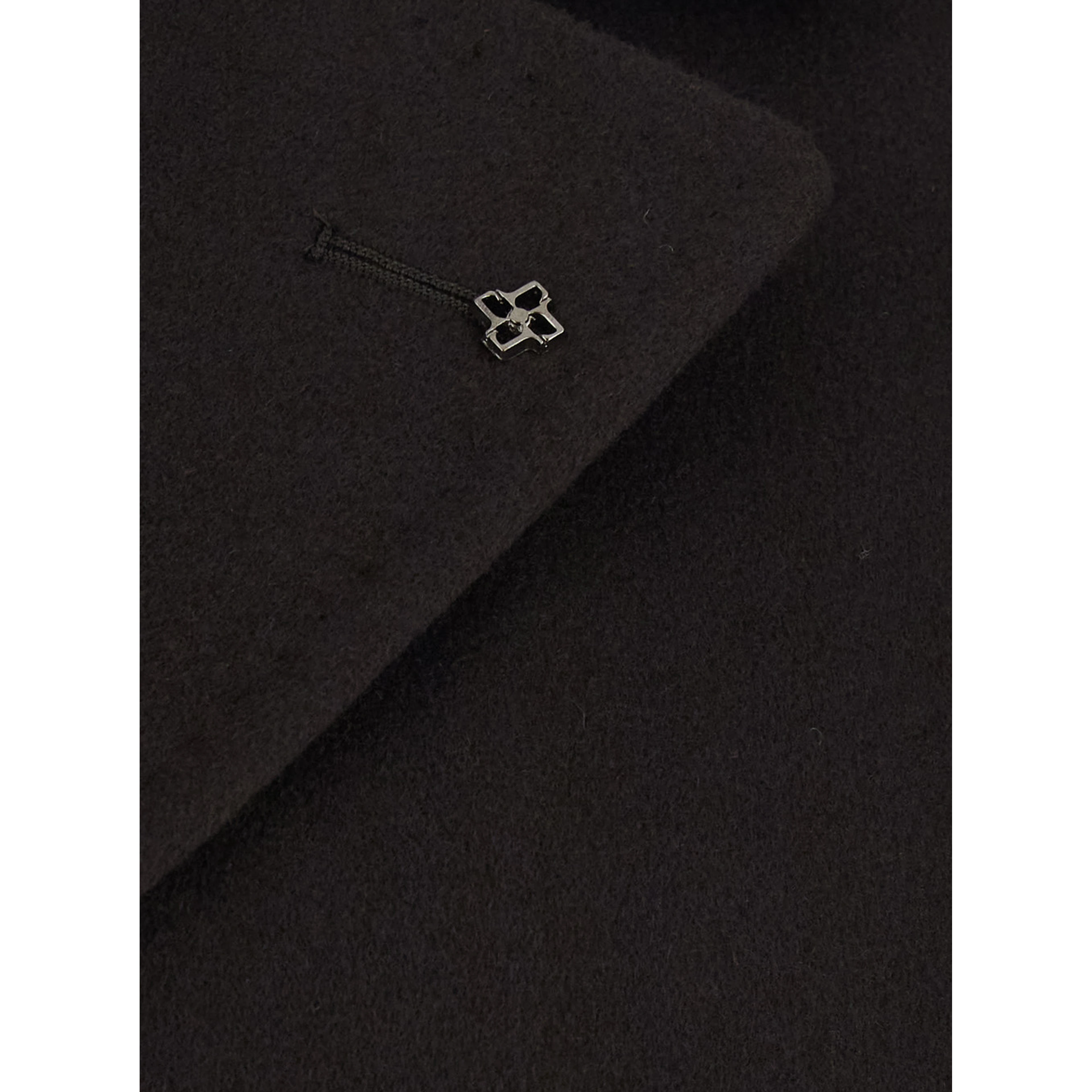 Arden Brown Double-Breasted Coat with Notched Revers and Back Belt in Wool for Men