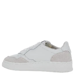 Medalist White Sneakers with Logo Patch on the Tongue and Suede Inserts in Leather for Women