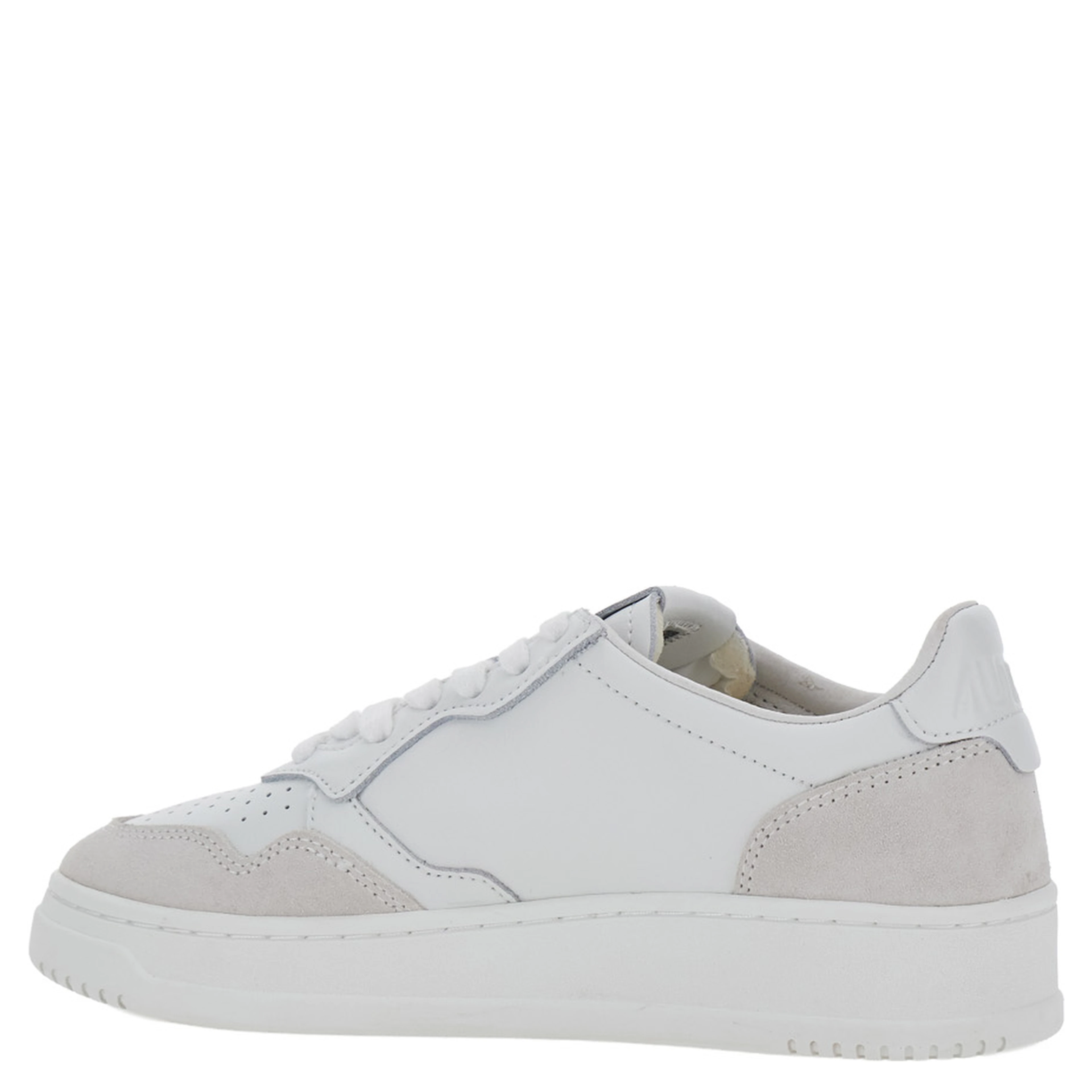 Medalist White Sneakers with Logo Patch on the Tongue and Suede Inserts in Leather for Women